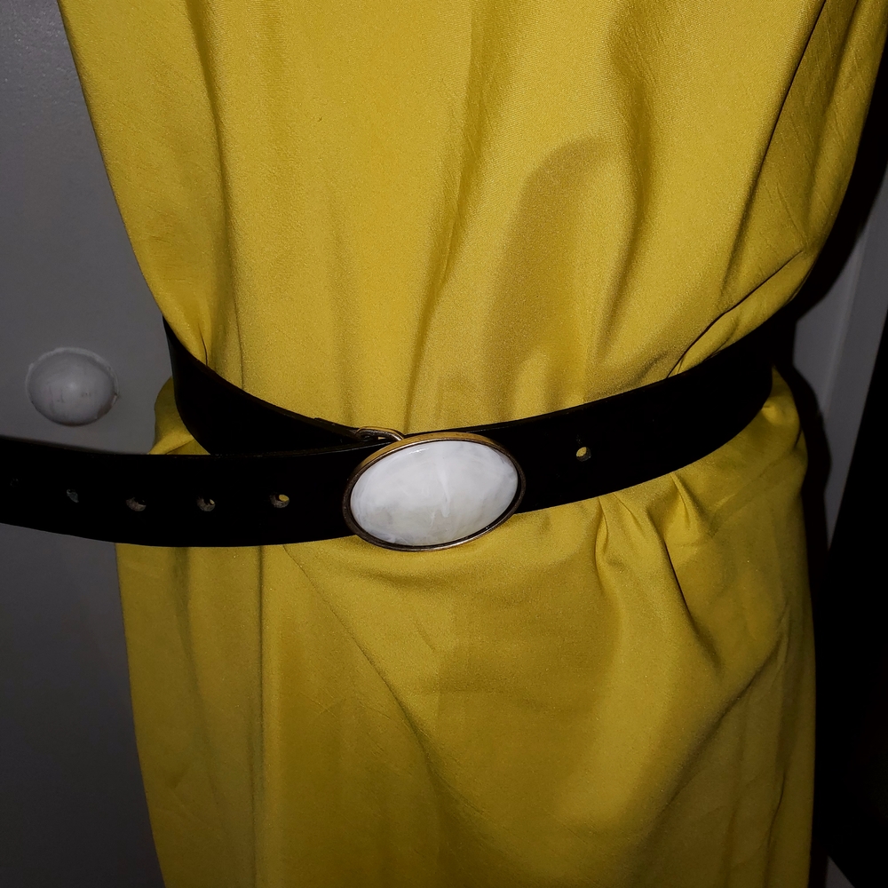 Ba&Sh Black Belt With White Oval Accent